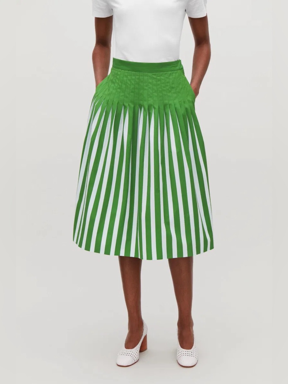 COS Printed Pleated Skirt